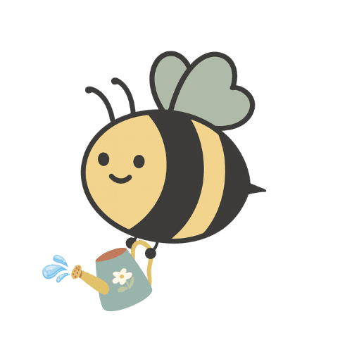 Bee with watering can