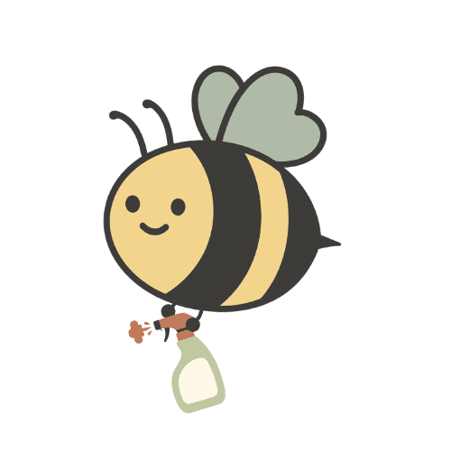 Bee with spray bottle