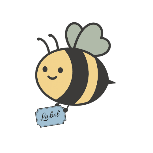 Bee with label